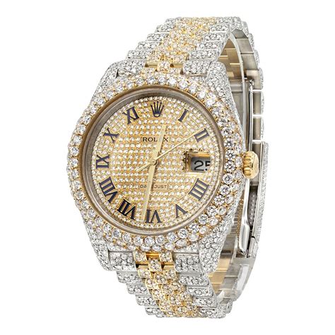 fake diamond gold watches|watches with faux diamonds.